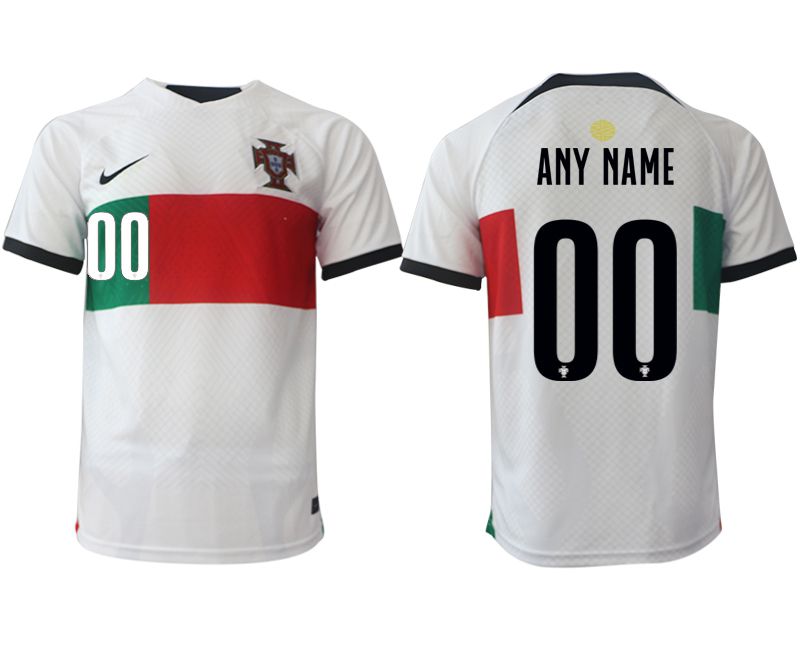 Men 2022 World Cup National Team Portugal away aaa versio white customized Soccer Jerseys